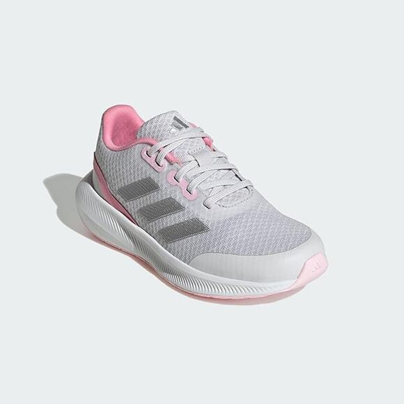 NWT adidas Girl's RunFalcon 3.0 Dash Grey/Silver Metallic/Bliss Pink 3 M - Picture 2 of 6